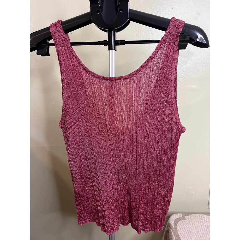 House of Harlow 1960 metallic pink scoop neck sleeveless top, size M, MSRP $125